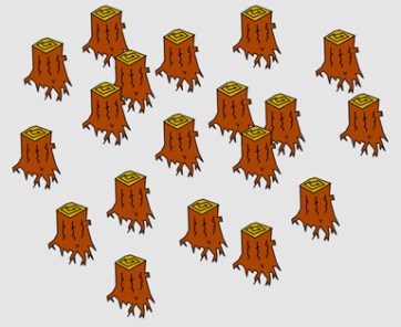 Nothing left but a stump field ...