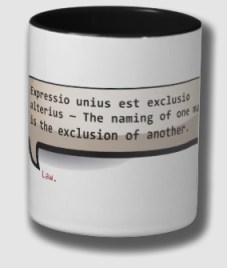 Now available - expressio unius coffee mugs!