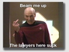 Capt. Picard may well have landed at the plaintiff's table in this case ...