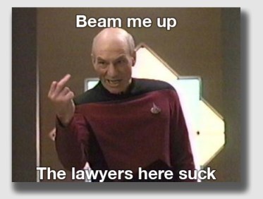 Capt. Picard may well have landed at the plaintiff's table in this case ...