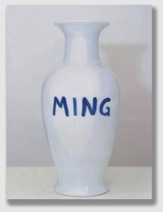 A priceless Ming vase (note the clear label)