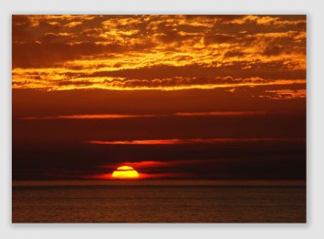 The sun setting in the east?